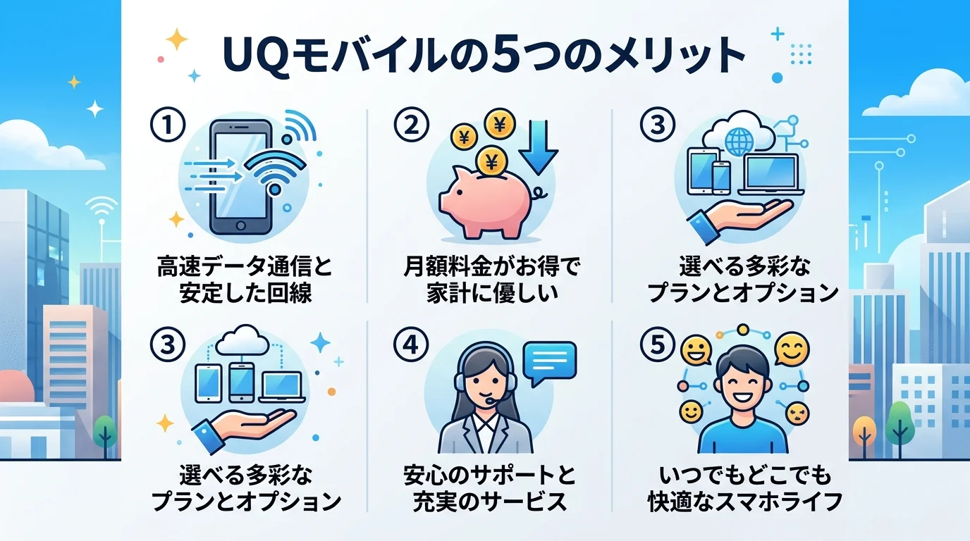 UQモバイル 評判のメリットを図解で解説