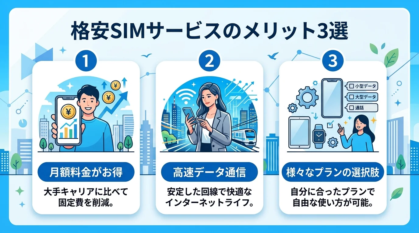 UQモバイル 評判のメリットを図解で解説